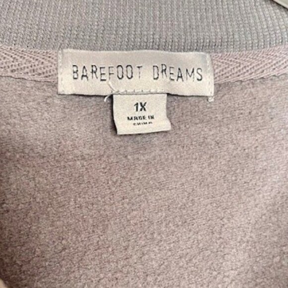 Barefoot Dreams Malibu Collection CozyChic Loungewear Fleecy Top - Mineral - 1X - Picture 10 of 11